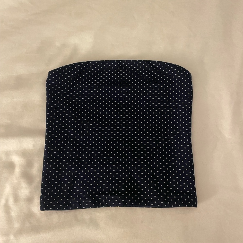 Brandy Melville Navy Polka Dot Tube Top